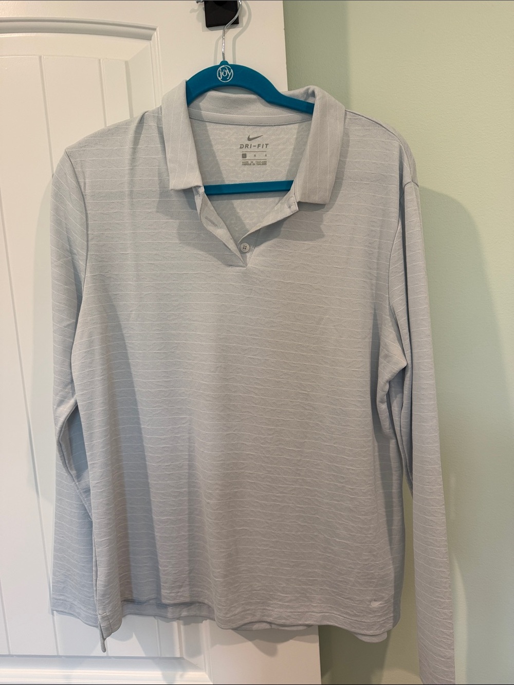 Nike Light Gray Long Sleeve Dri-FIT Polo